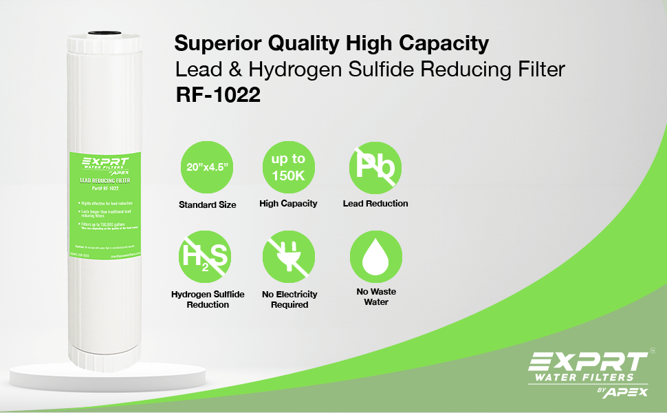 EXPRT RF-1022 Whole House Water Filter Cartridge - High Capacity 20" x ...