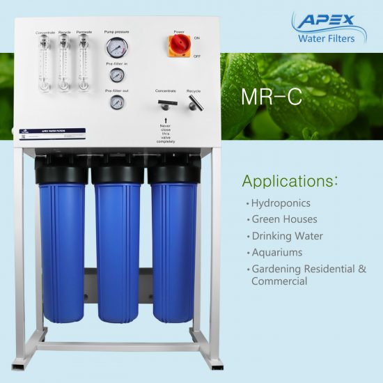 Apex C-2000 Commercial RO System for Drinking Water & Hydroponic Applications (2000 GPD)