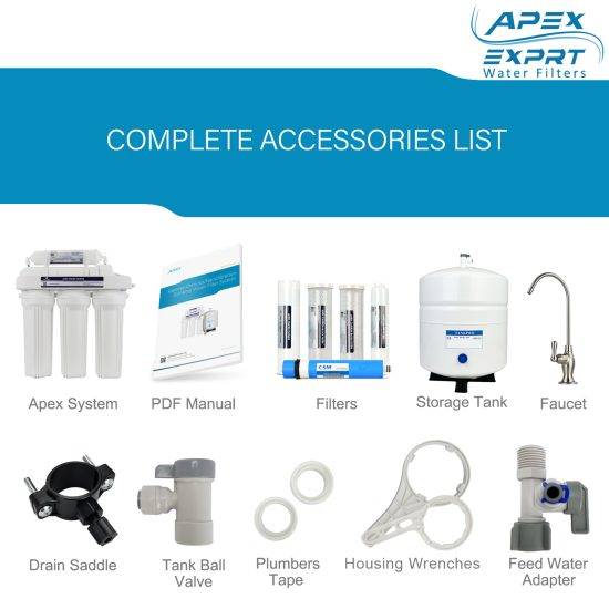 5 Stage Under the Sink Reverse Osmosis 75 GPD Drinking Water Filter System