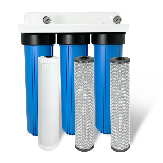 3-Stage Anti-Scale Whole House Filtration & Water Conditioning System for Scale and Chlorine Removal (MR-3034)