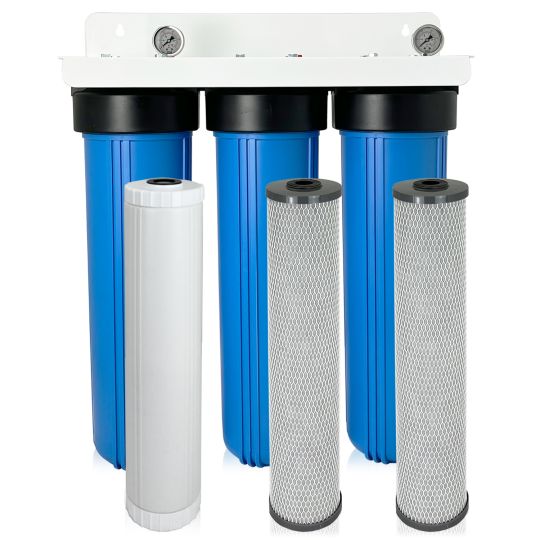 3-Stage Anti-Scale Whole House Filtration & Water Conditioning System for Scale and Chlorine Removal (MR-3034)