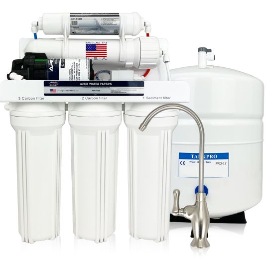 5 Stage Under the Sink Reverse Osmosis Drinking Water Filter System with Pump (50-100 GPD)