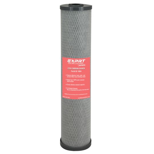EXPRT RF-1004 Whole House Water Filter Cartridge - High Capacity 20" x 4.5" 10 Micron Carbon Filter - Organic Coconut Shell Carbon Water Filter Replacement - Reduces Chlorine, Taste & Odor, Industrial Solvents