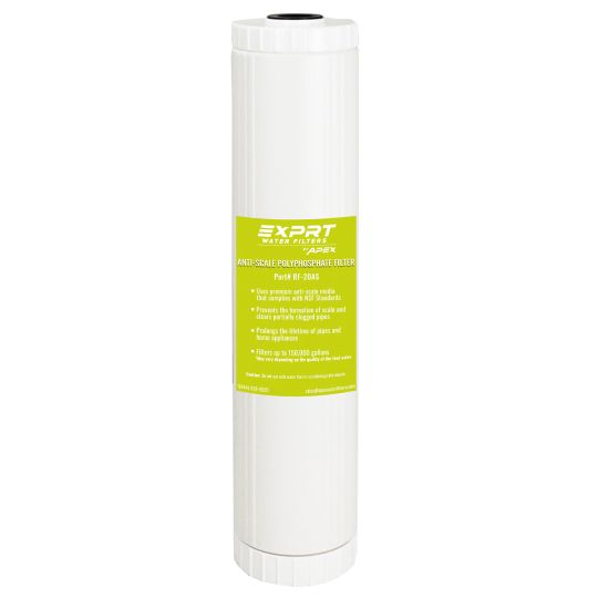 EXPRT RF-20AS Whole House Water Filter Cartridge - High Capacity 20" x 4.5" 10 Micron Descaler Water Filter - Polyphosphate Water Filter - Inhibit Corrosion on Iron, Copper, Lead Pipes & Plumbing