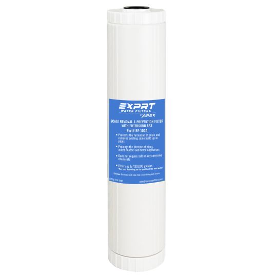 EXPRT RF-1034 Whole House Water Filter Cartridge - High Capacity 20" x 4.5" 10 Micron  Scale Removal & Prevention Filter with Filtersorb SP3 - Descaler Water Filter  