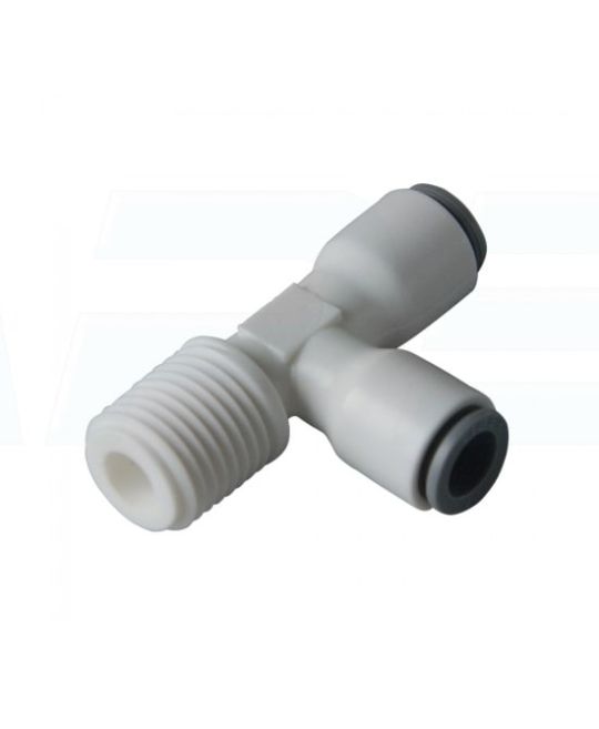 Male Run Tee- 1/4 Tube x 1/4 Tube x 1/4 NPT
