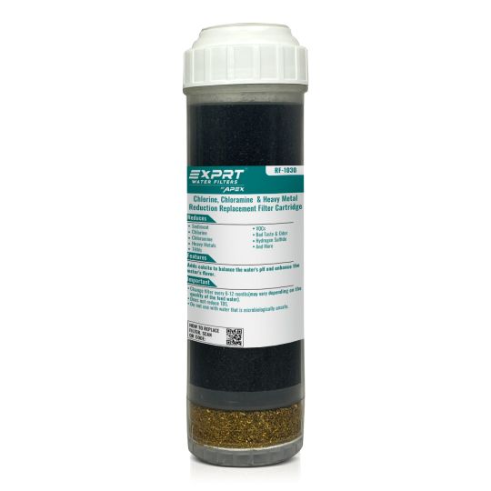 APEX RF-1030 Chlorine, Chemicals & Heavy Metal Reduction Cartridge with Calcite to Improve Taste 2.5″ x 10″